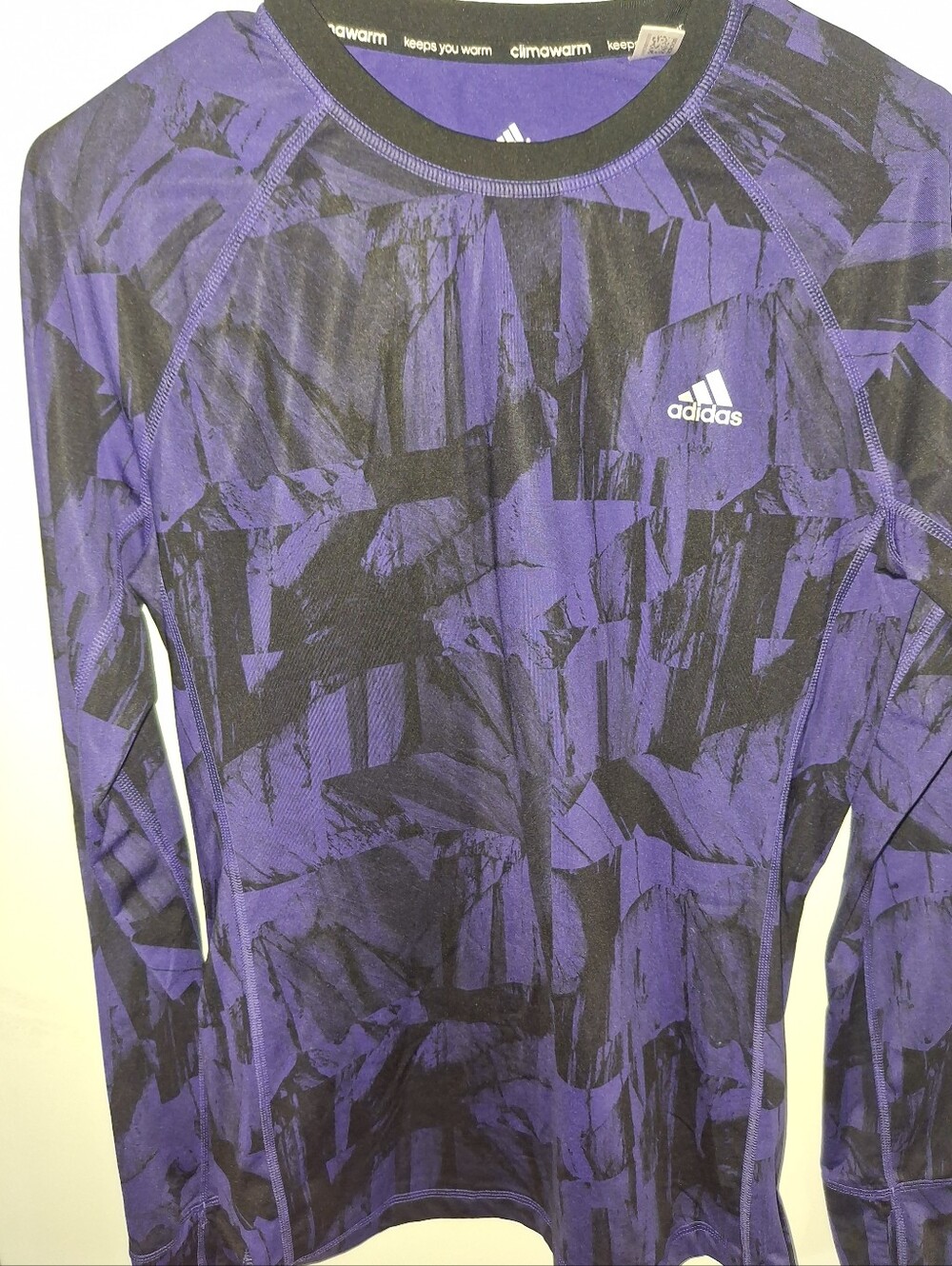 Adidas Purple & Black Climawarm Long Sleeve Training Top